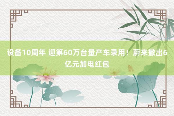 设备10周年 迎第60万台量产车录用！蔚来撒出6亿元加电红包