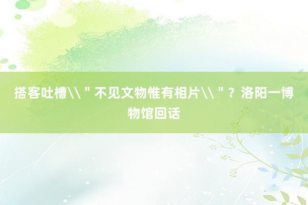 搭客吐槽\＂不见文物惟有相片\＂？洛阳一博物馆回话